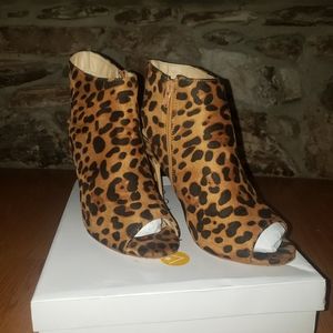 Venus Cheetah print  peep toe ankle bootie